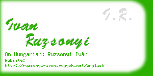 ivan ruzsonyi business card